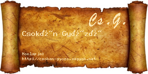 Csokán Győző névjegykártya